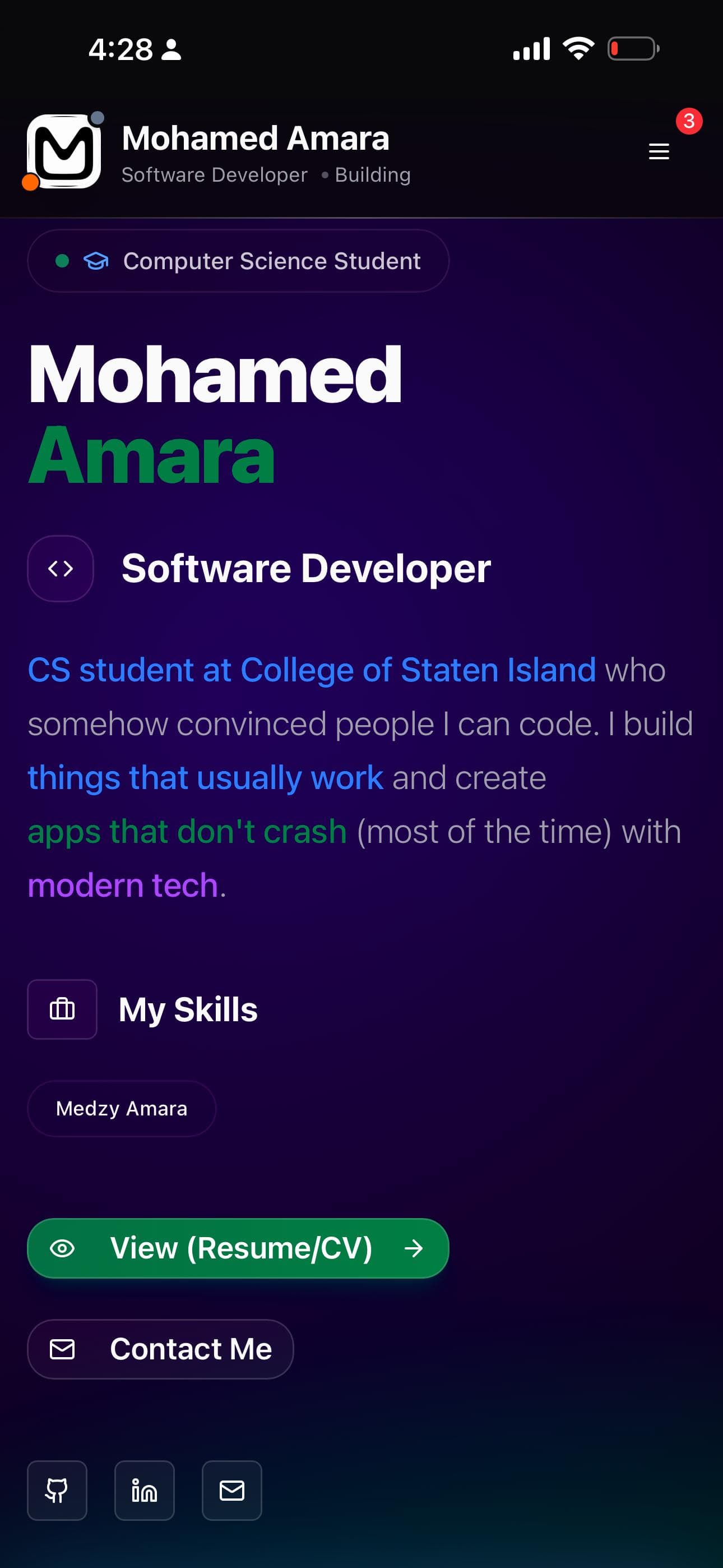 Mobile App View